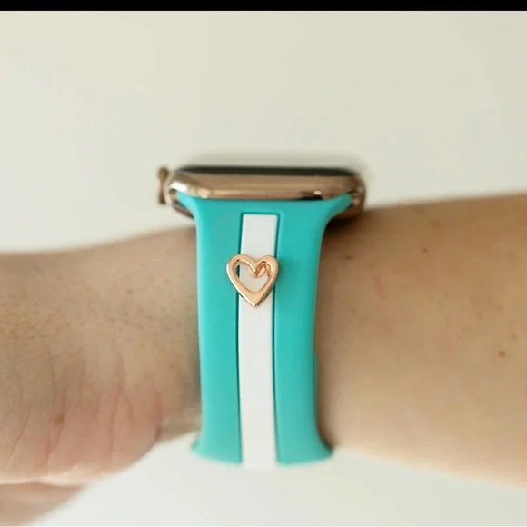 Teal and White Apple Watch Band - Picture 2 of 6